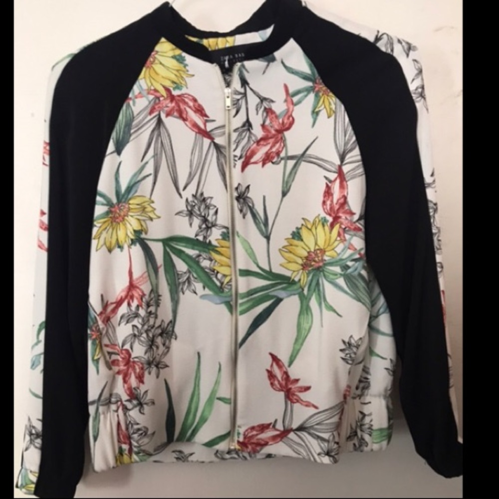 ZARA BASIC COLLECTION Floral Printed Jacket